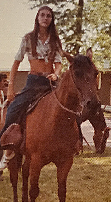 young shari with horse